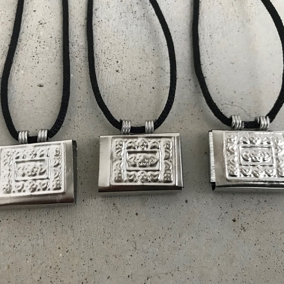 Jewelry - Taweez Pendant Necklace Silver Tone W Black Cord